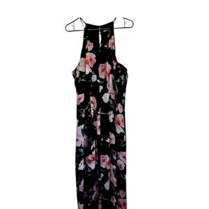 Vince Camuto Maxi Dress Floral Sleeveless Black Pink Floral Size 16